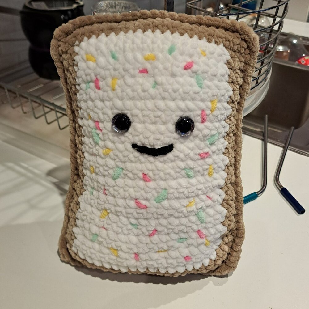 Large tall handmade crochet pop tart